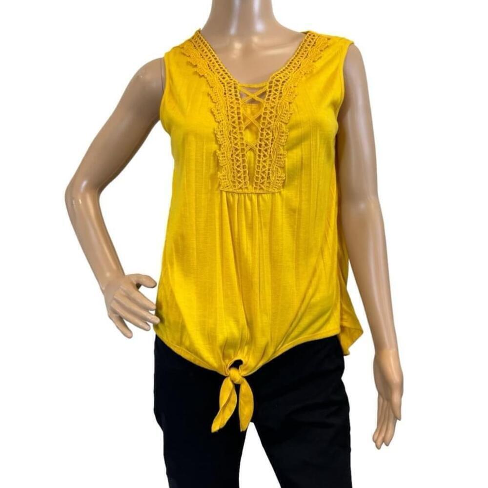 Women's New York Laundry Yellow Sleeveless Top Size M